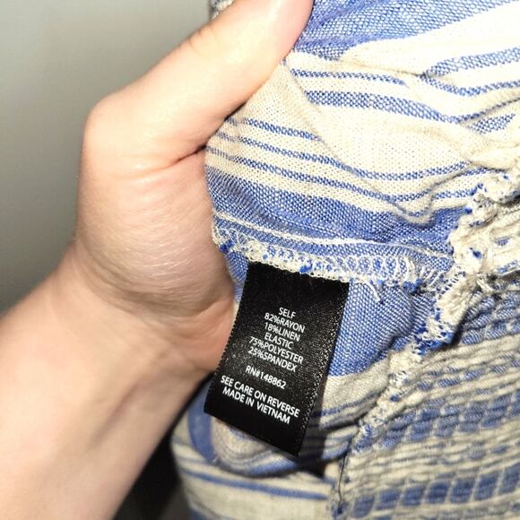 New Torrid Linen Striped Off Shoulder Crop Top 5 5X - Picture 6 of 12